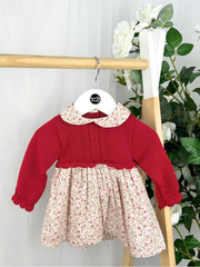 Baby Girls Red Knitted Patterned Dress (3M - 3Y)