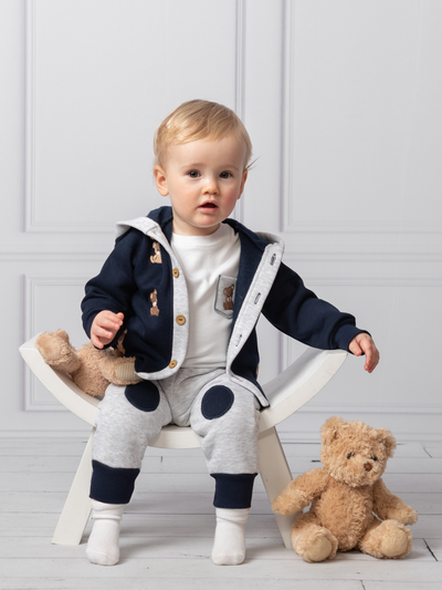 Caramelo Kids Boys 3 Piece Teddy Set - Navy