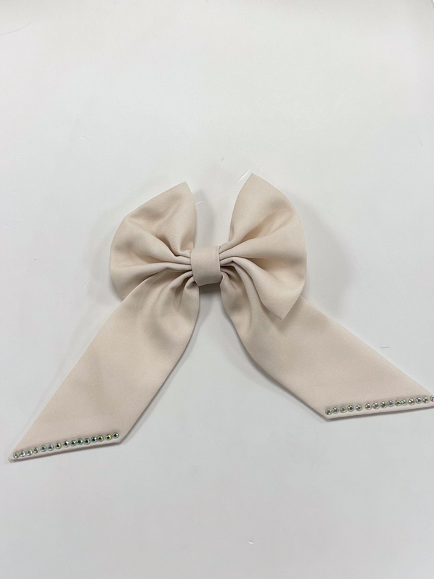 Diamonte Ribbon Hair Bow - 2 Colours