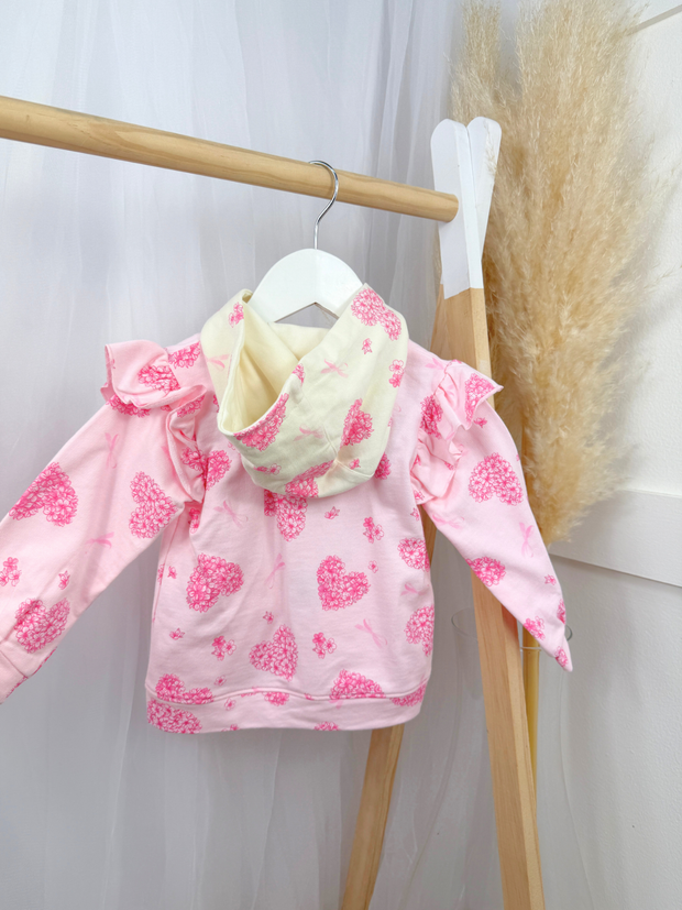 Mintini Girls Pink Floral Heart Jacket (12M - 5Y)