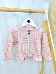 EMC Girls Pink Check Zipped top