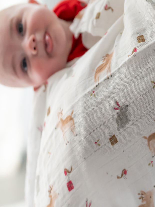 Reindeers & Rabbits Christmas Muslin