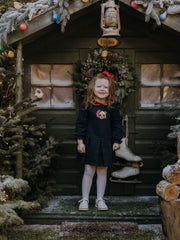 Deolinda Girl Navy Teddy Dress (6M-5Y)