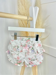 Mintini Baby Girl White Floral Short Set