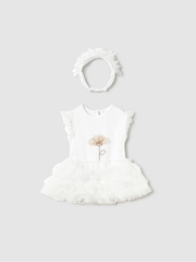 Mayoral Baby Girl Flower Tutu Romper & Headband