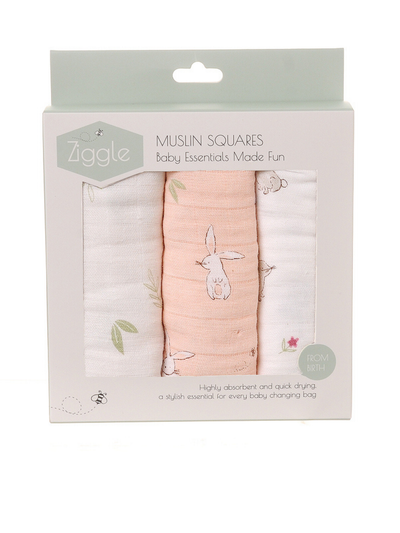 Baby Girl Muslin 3 Pack - Bunnies