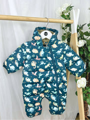 Name It Baby Boy Navy Dinosaur Pramsuit (0M-12M)