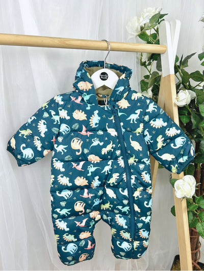 Name It Baby Boy Navy Dinosaur Pramsuit (0M-12M)