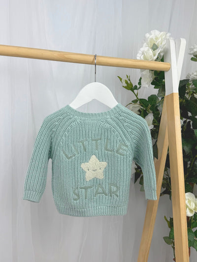 Baby 'Little Star' Sage Cardigan (0M-12M)