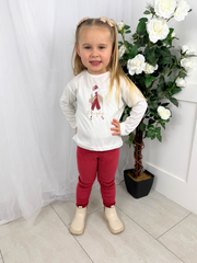 Mayoral Junior Girl 'Unique' Long Sleeve Top (3Y-8Y) - Red