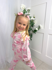 Mintini Girls Pink Floral Heart Jacket (12M - 5Y)