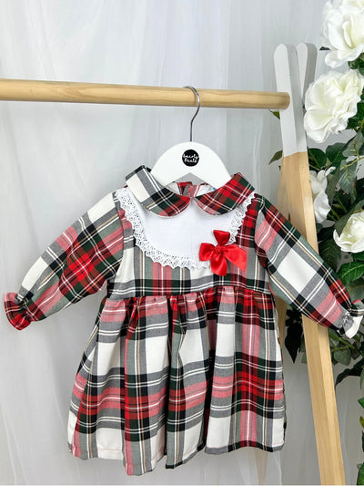 Toddler Girls Red Tartan Dress (12M-3Y)
