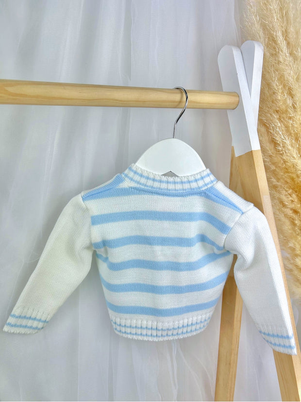 Baby Boy Blue Bunny Knitted Cardigan