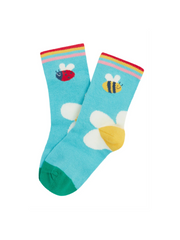 Frugi Organic Cotton 3 Pack Girls Socks - Daisy