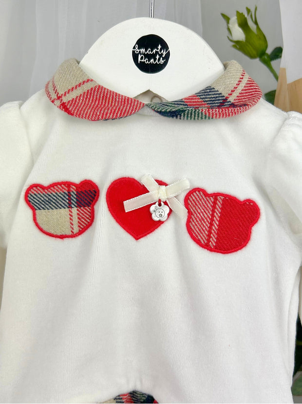 Deolinda Girls Christmas Tartan Top & Bottoms (1M-6M)
