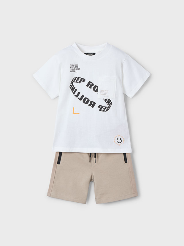 Mayoral Junior Boy Graphic Top Shorts set