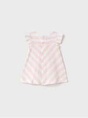 Mayoral Baby Girl Striped Dress With Bow - 2 Colours