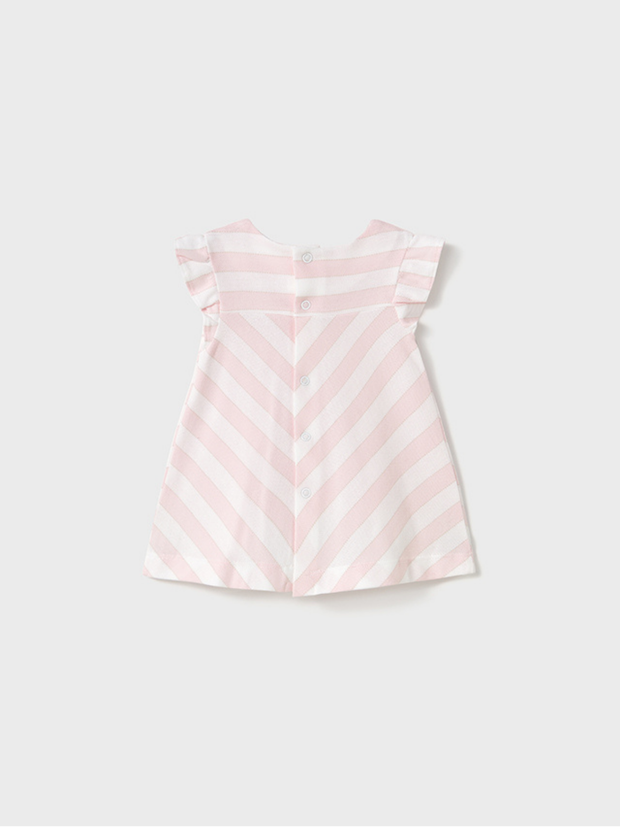 Mayoral Baby Girl Striped Dress With Bow - 2 Colours