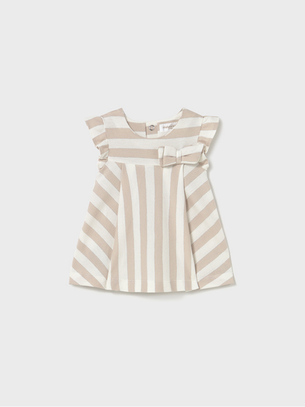 Mayoral Baby Girl Striped Dress With Bow - 2 Colours