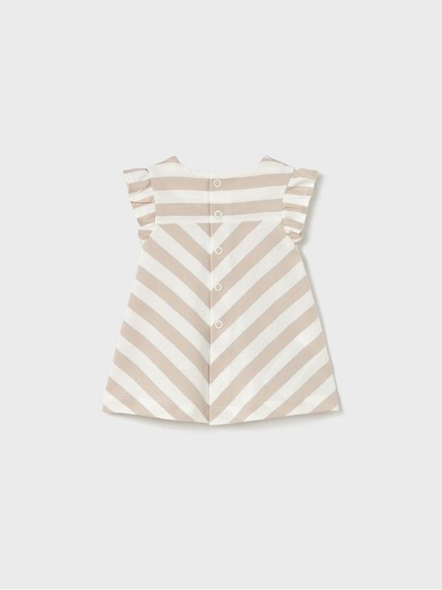 Mayoral Baby Girl Striped Dress With Bow - 2 Colours