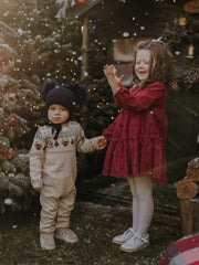 Name It Babys Beige Knitted Christmas Babygrow (0M-18M)