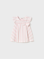 Mayoral Baby Girl Striped Dress With Bow - 2 Colours