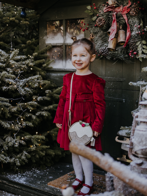 Mayoral Junior Girl Red Velvet Dress