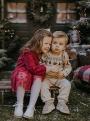 Name It Babys Beige Knitted Christmas Babygrow (0M-18M)