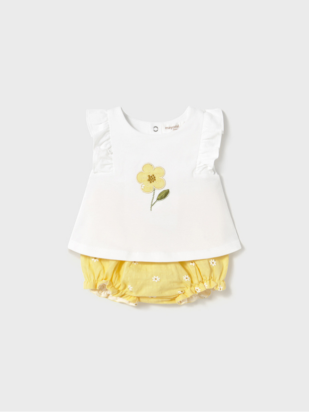 Mayoral Baby Girl Sunflower Top and Bloomers