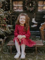 Mayoral Junior Girl Red Tulle Sparkly Dress (3Y-8Y)