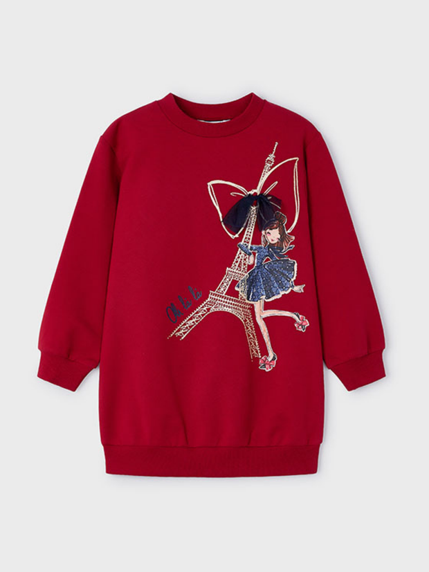 Mayoral Junior Girl Red Oh La La Jumper Dress