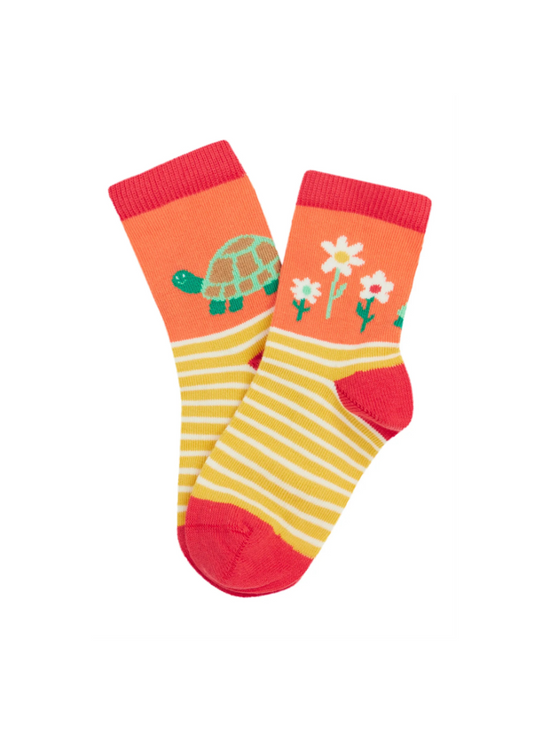 Frugi Organic Cotton 3 Pack Girls Socks - Daisy