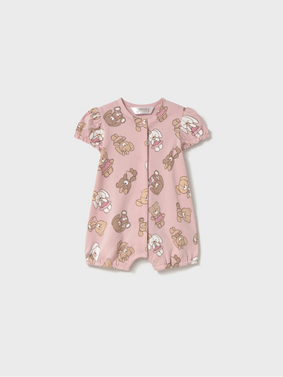 Mayoral Baby Girl Pink Teddy Romper