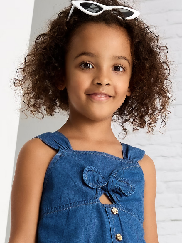 Mayoral Junior Girl Denim Tie Front Top