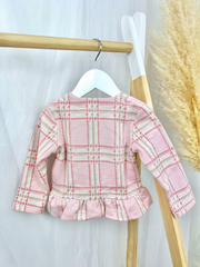 EMC Girls Pink Check Zipped top