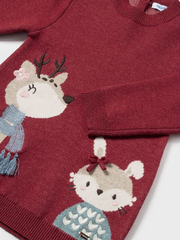 Mayoral Toddler Girl Red Knitted Reindeer Dress