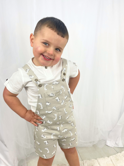 Mayoral Toddler Boy Stone Dino Dungaree