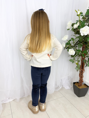 Mayoral Junior Girl Navy Velvet Leggings (3Y-8Y)