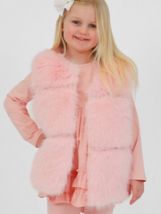 Girls 'Alora' Faux Fur Gilet (12M - 8Y) - Pink
