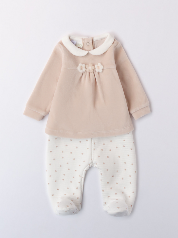 iDo Baby Girl Neutral Outfit Set With Flower Detail Smartypants Childrenswear