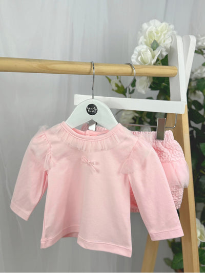 Mintini Girls Pink Top & Sparkly Bloomers (3M-2Y)