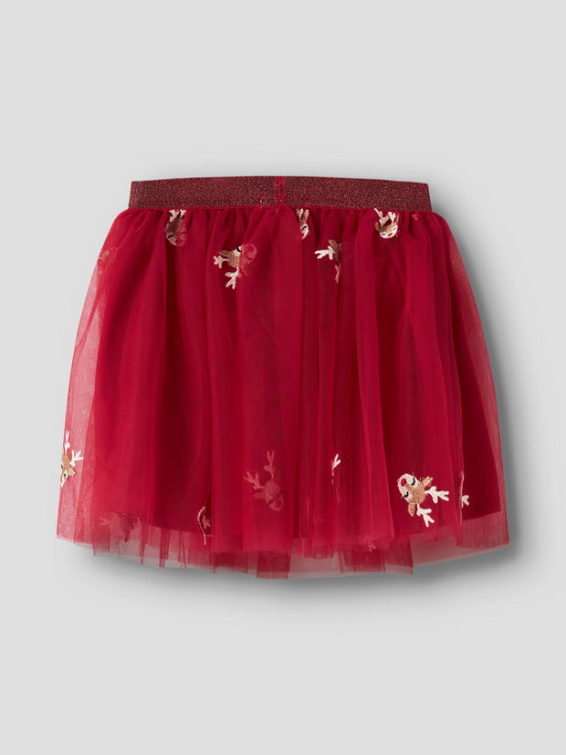 Name It Girls Red Tulle Reindeer Skirt (18M-6Y)