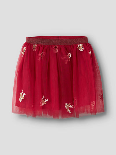 Name It Girls Red Tulle Reindeer Skirt (18M-6Y)