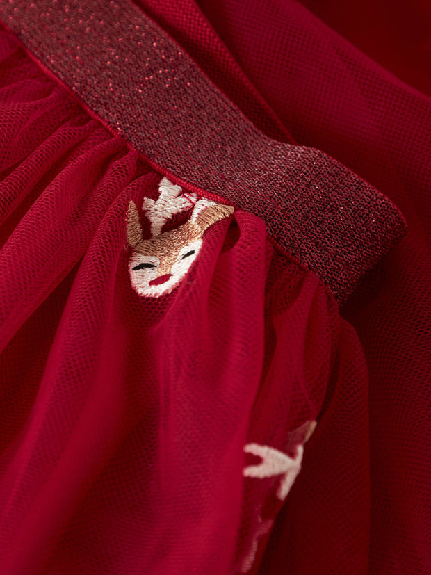 Name It Girls Red Tulle Reindeer Skirt (18M-6Y)