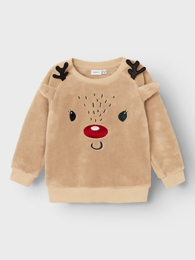 Name It Beige Fluffy Christmas Jumper (18M-6Y)