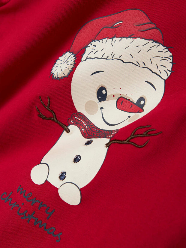 Name It Babys Red Snowman Top (0M-18M)