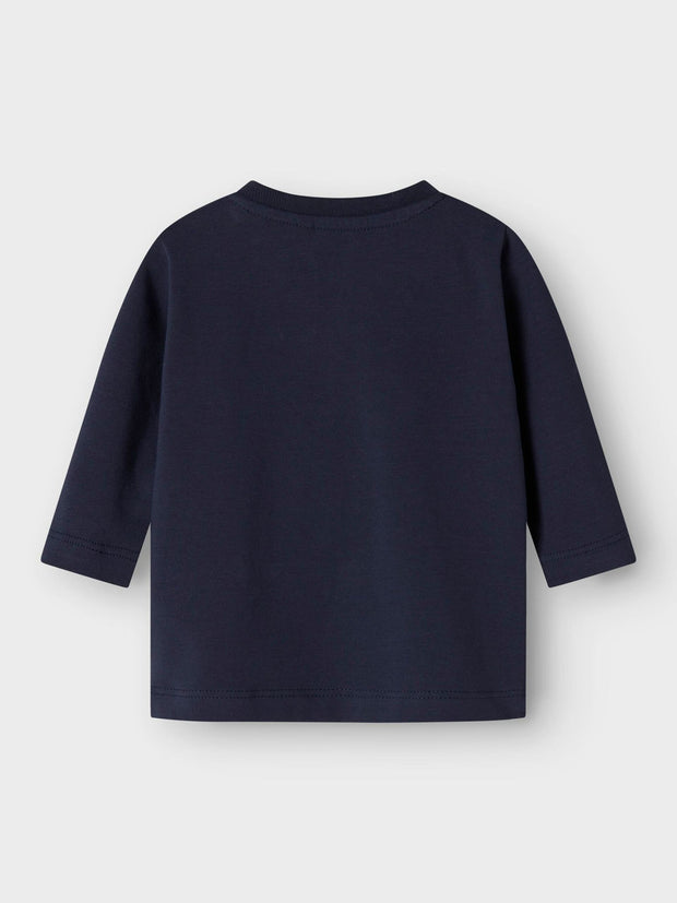 Name It Babys Navy Reindeer Top (0M-18M)