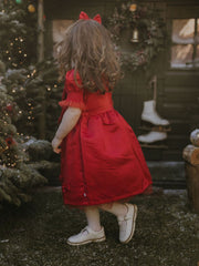 Caramelo Kids Girls Red Bow Dress 1Y-6Y Party Dress