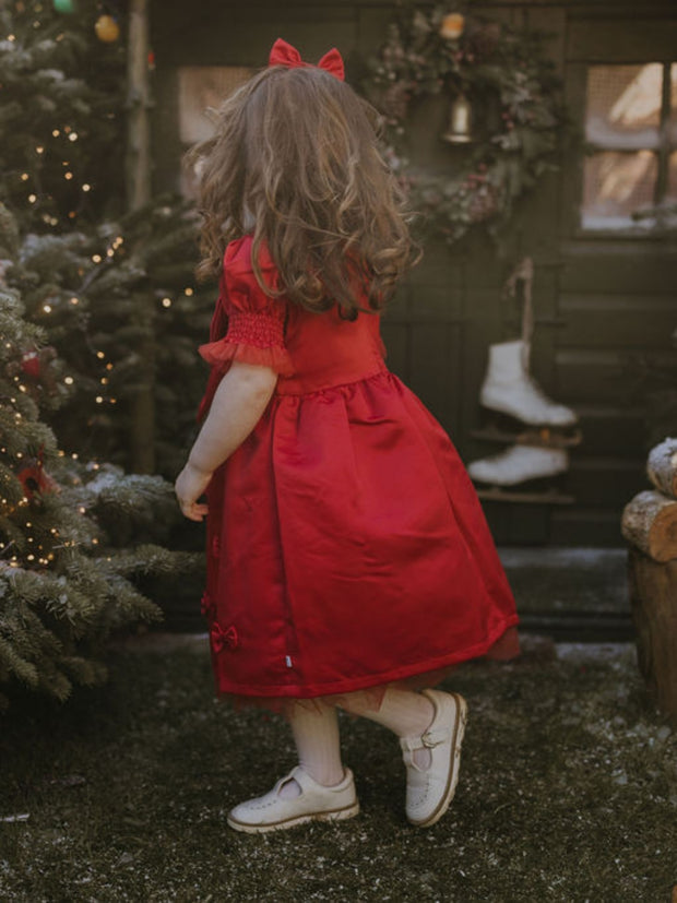 Caramelo Kids Girls Red Bow Dress 1Y-6Y Party Dress