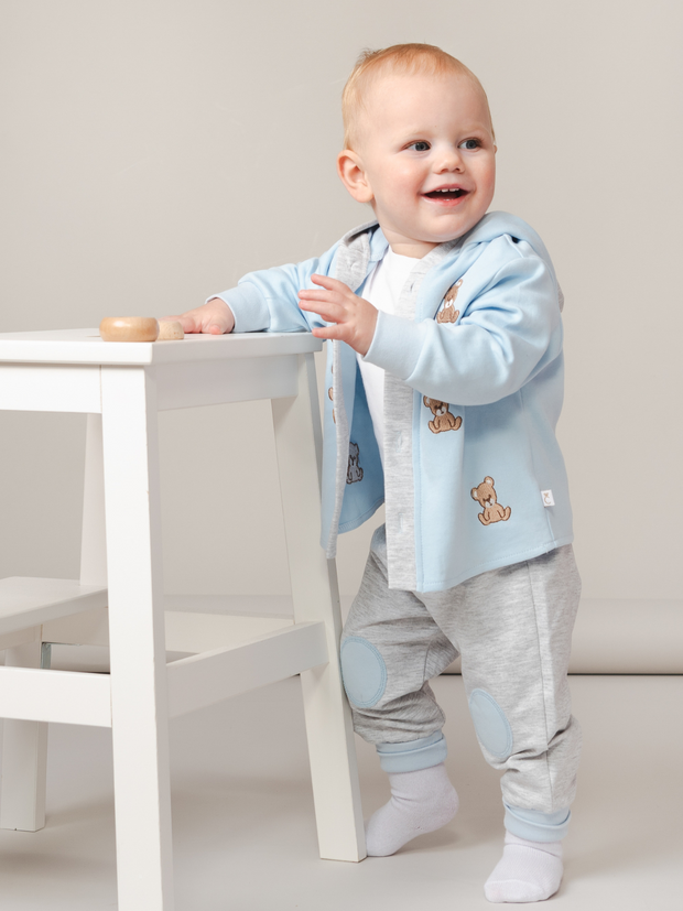 Caramelo Kids Boys 3 Piece Teddy Set - Sky